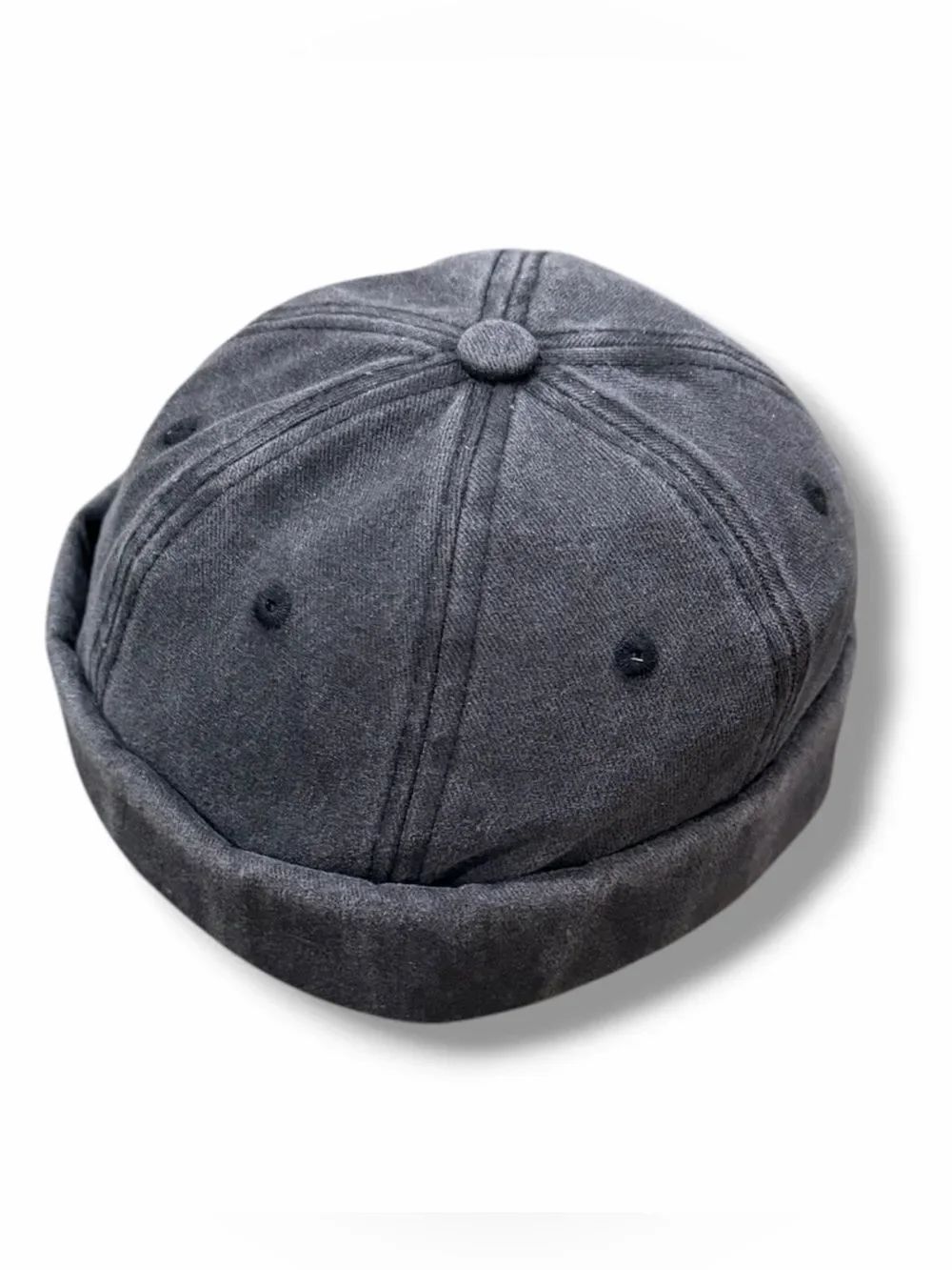 Black Denim Brimless Docker Hat Miki Streetwear Cap